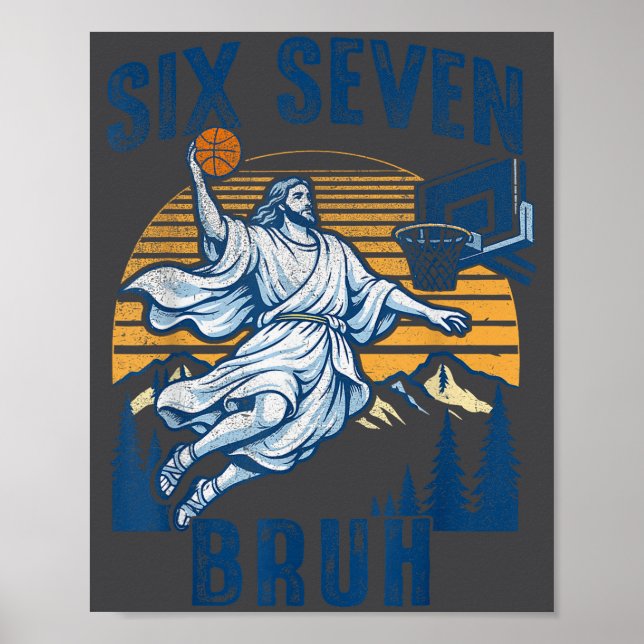 Affiche Six Seven Bruh Jésus Basket-ball Pour Garçons Enfa (Devant)