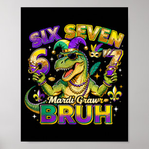 Affiche Six Seven Bruh Mardi Gras 67 Alligator Meme _2