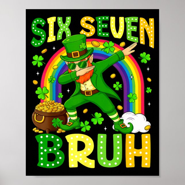 Affiche Six Seven Bruh Saint-Patrick Leprechaun fait le da (Devant)