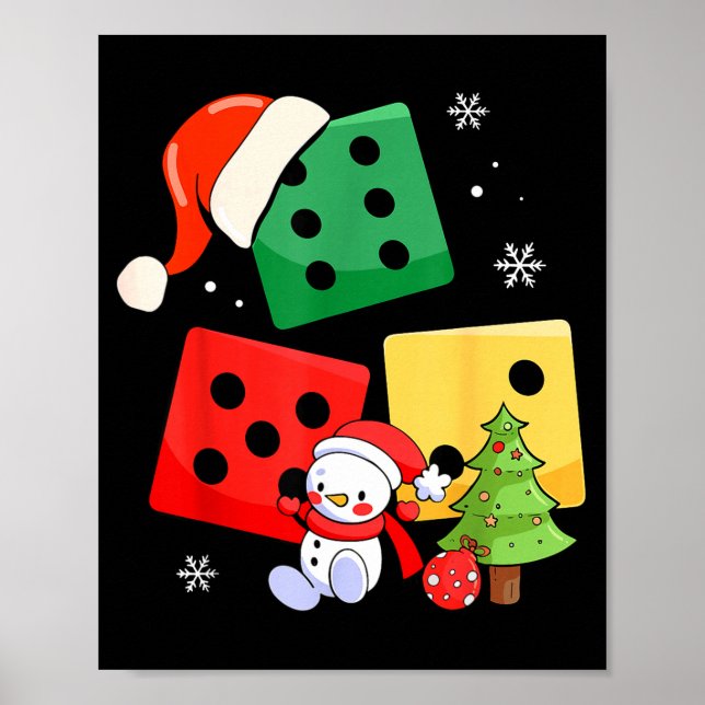 Affiche Six Seven Christmas Three Dice Santa Hat 67 Meme  (Devant)