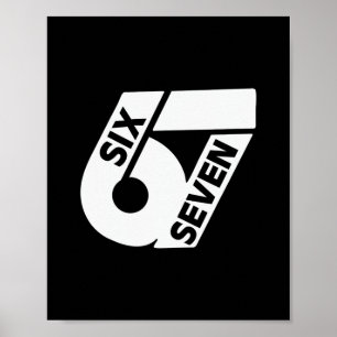 Affiche Six Seven Cool Meme 67 Numéro Drôle
