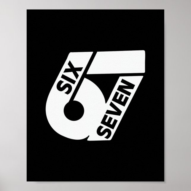 Affiche Six Seven Cool Meme 67 Numéro Drôle  (Devant)