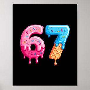 Affiche Six Seven Crème Glacée Dégoulinante Mème Drôle Num