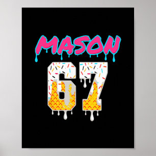 Affiche Six Seven Crème Glacée Dégoulinante Sport 67 Fun M