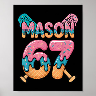 Affiche Six Seven Crème Glacée Dégoulinante Sport 67 Fun M