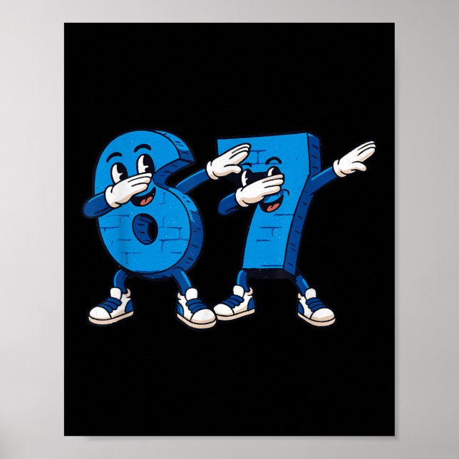 Affiche Six Seven Dabbing Cool Meme 67 Drôle Numéro de Dab (Devant)