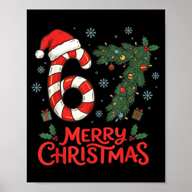Affiche Six Seven Drôle 6 7 Meme Noël  (Devant)
