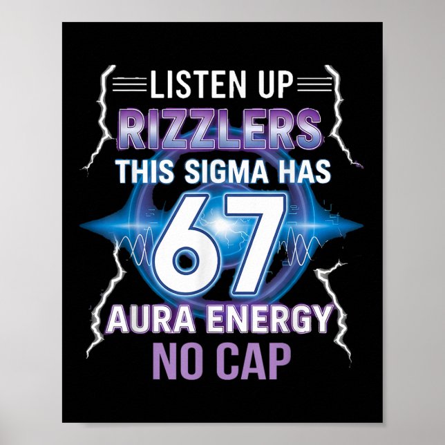 Affiche Six Seven Écoutez les Rizzlers Ce Sigma a 67 Aur (Devant)