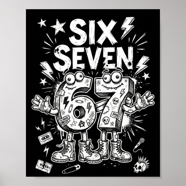 Affiche Six Seven Gen Alpha Brain Rot Meme Funny Viral Tre (Devant)