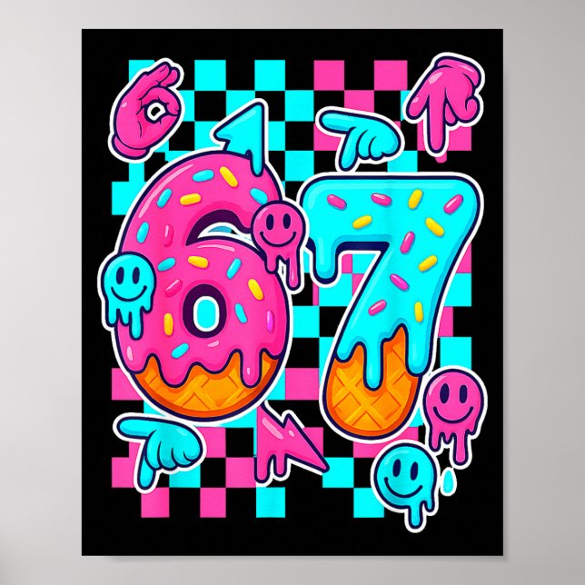 Affiche Six Seven Glace Drip Meme 67 Drôle Gen Alpha S (Devant)
