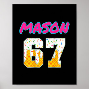 Affiche Six Seven Ice Cream 67 Drôle Gen Alpha Mason Mème
