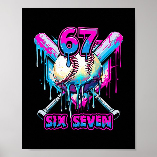 Affiche Six Seven Ice Cream Drip Gen Alpha Slang 6 7 Trend (Devant)