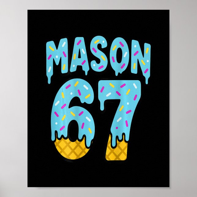 Affiche Six Seven Ice Cream Drip Mason 67 Mème Halloween ( (Devant)