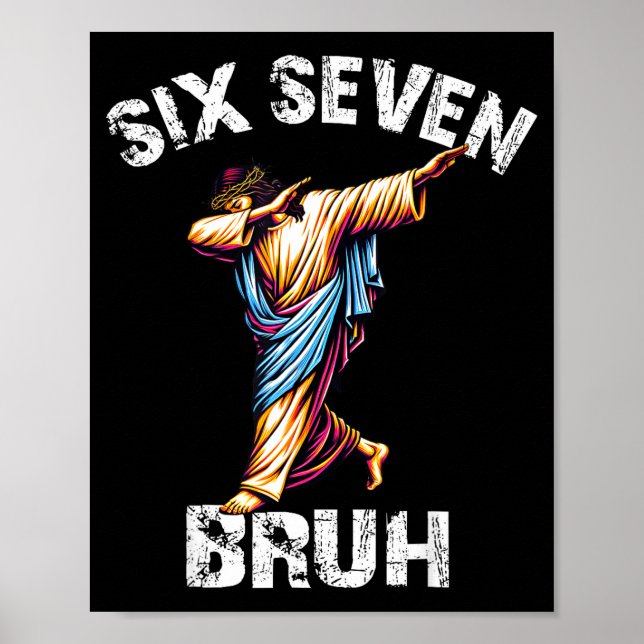 Affiche Six Seven Jésus Dabbing Noël 6 7 Mème 67 Enfants (Devant)
