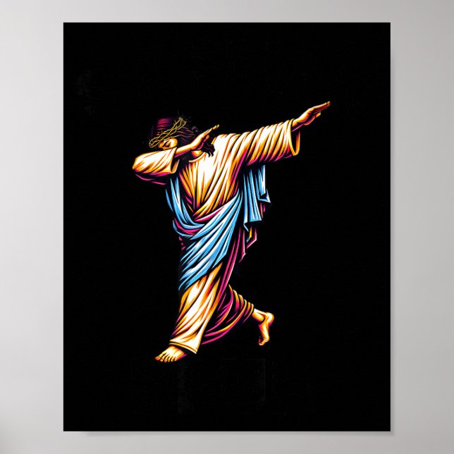 Affiche Six Seven Jésus Dabbing Noël 6 7 Meme 67 Enfants (Devant)