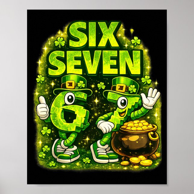 Affiche Six seven lucky shamrock 67 st patricks day boy (Devant)