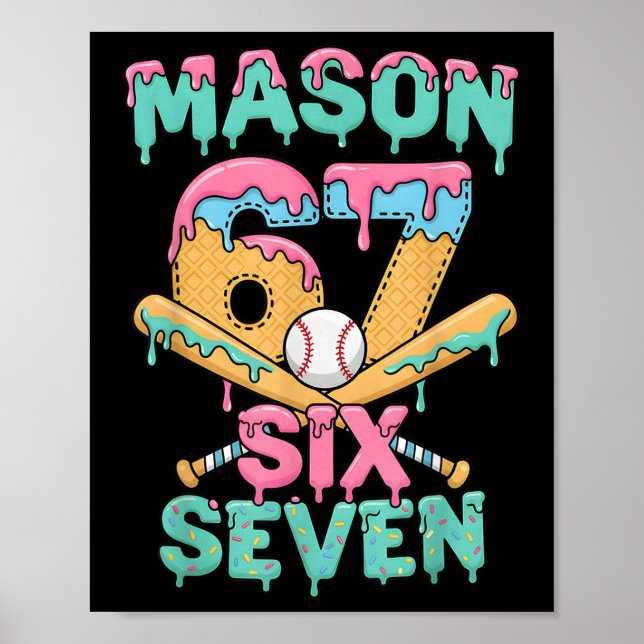 Affiche Six Seven Meme Mason Crème Glacée Drip Drôle Byseb (Devant)