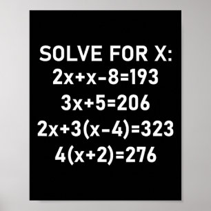 Affiche Six Seven Mème Math Algèbre Blague Résoudre Pour X