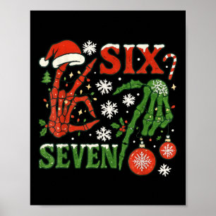Affiche Six Seven Meme Noël 6-7 Noël Squelette Ha