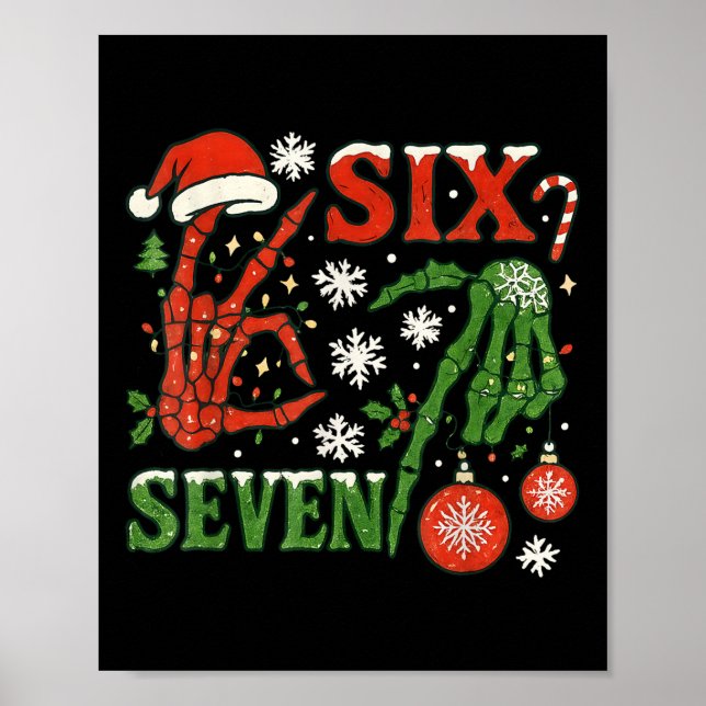 Affiche Six Seven Meme Noël 6-7 Noël Squelette Ha (Devant)