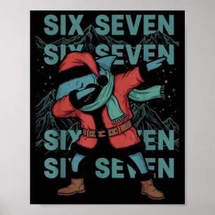 Affiche Six Seven Meme Requin Dab Se Dabbing Drôle Noël 67