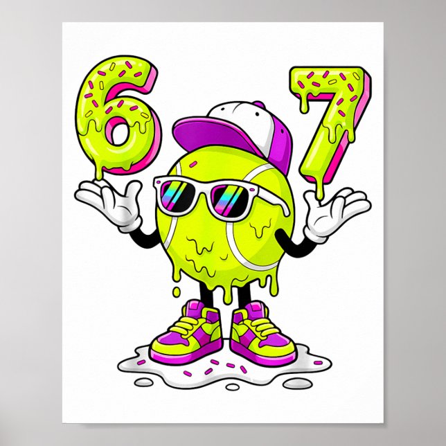 Affiche Six Seven Meme Tennis Ice Cream Drip 67 For Kids B (Devant)
