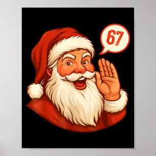 Affiche Six Seven Noël 67 Meme Argot Santa Dit Xmas