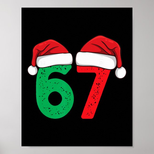 Affiche Six Seven Noël 6 7 Meme Drôle de Noël  (Devant)