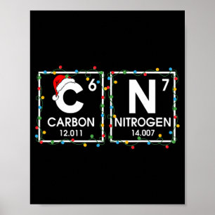 Affiche Six Seven Noël Carbone Azote 67 Drôle Scien