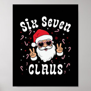 Affiche Six Seven Père Noël Drôle 67 Noël Meme Garçons