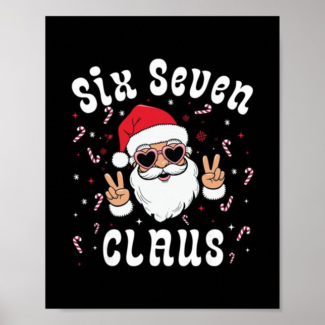 Affiche Six Seven Père Noël Drôle 67 Noël Meme Garçons (Devant)