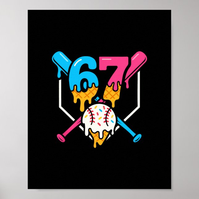 Affiche Six Seven Sell Ice Cream Drip Cool 67 Gen Alpha Sl (Devant)