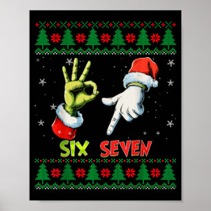 Affiche Six Seven Skeleton Meme Noël Sweat Ugly Christmas