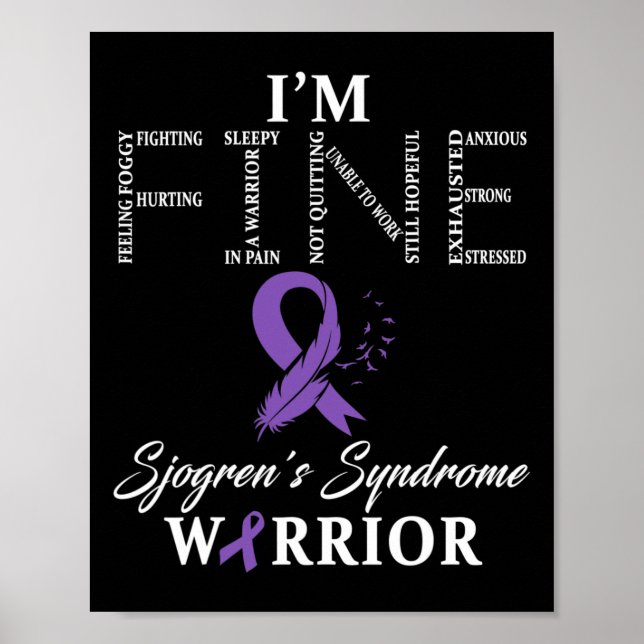 Affiche Sjogren's Syndrome Warrior I'm Fine Down Syndrome (Devant)