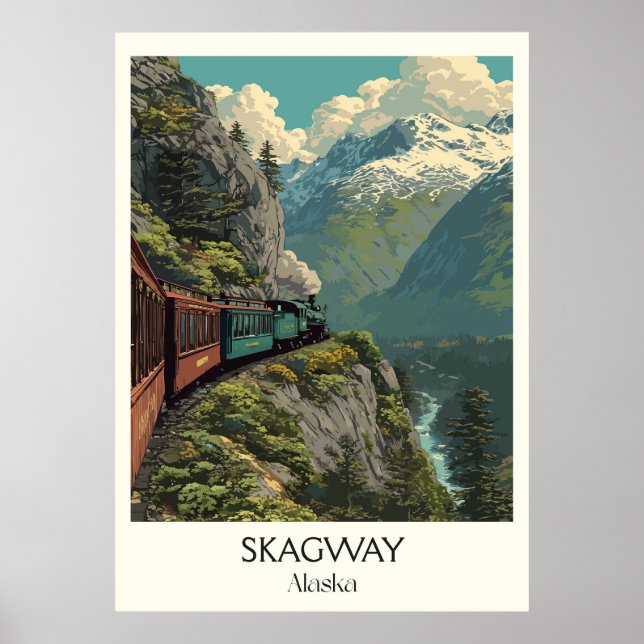 Affiche Skagway Alaska White Pass Railway (Devant)