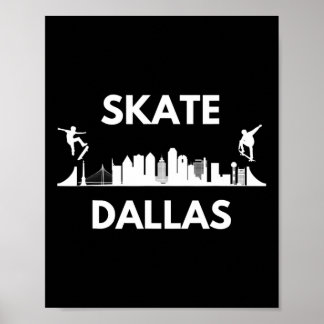 Affiche Skate Dallas Tx Skateboarding Fans Dallas Skyline