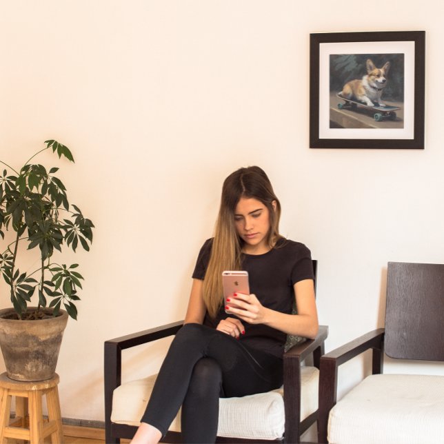 Affiche skate de corgi mignon (Créateur téléchargé)