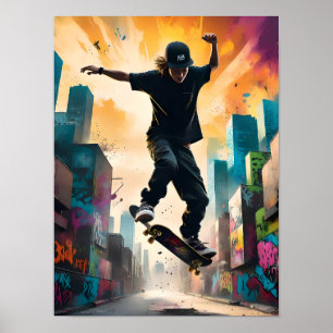 Affiche Skate en vol - Dynamic Mid-Air Trick