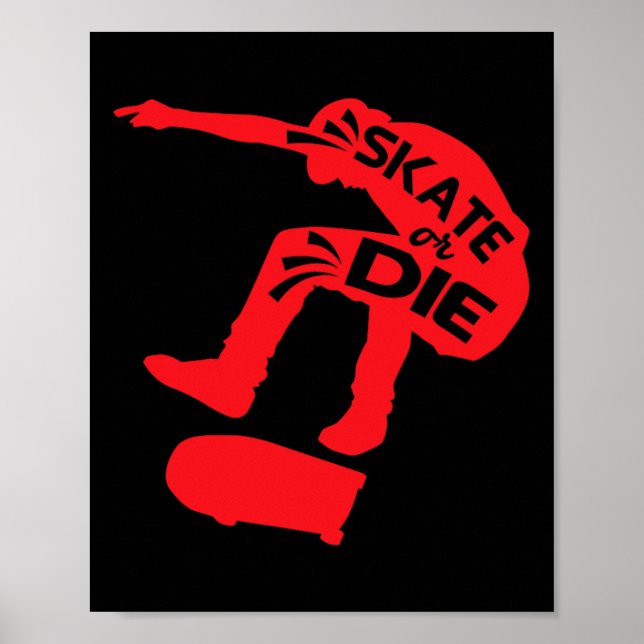 Affiche Skate ou die Citation de skateboardeur Citations d (Devant)