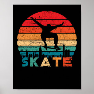 Affiche Skate Retro Skate Vintage Coucher de soleil