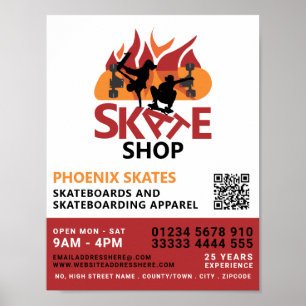 Affiche Skate Shop, Skateboard Publicité