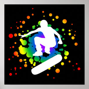 Affiche skateboard : bulles :