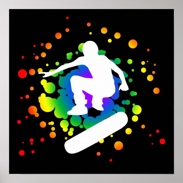 Affiche skateboard : bulles : (Devant)