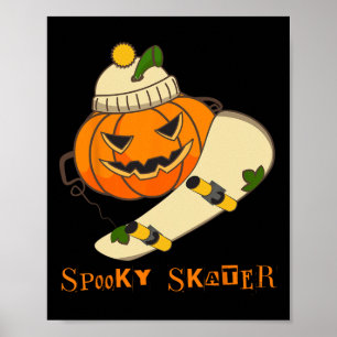 Affiche Skateboard citrouille Halloween Costume amusant Sk
