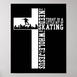 Affiche Skateboard Croix Foi Tout Un Tas De Jésus