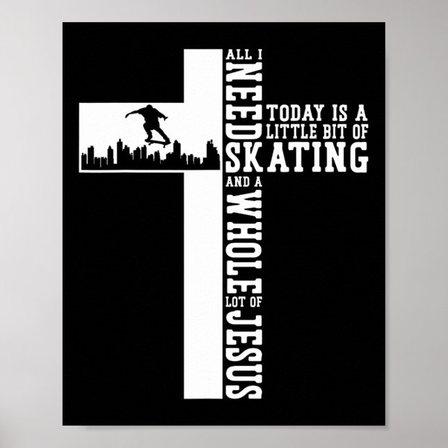 Affiche Skateboard Croix Foi Tout Un Tas De Jésus  (Devant)