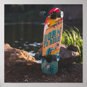 Affiche Skateboard Né À Ride