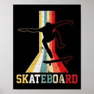 Affiche Skateboard Rétro Skateboardeur Planche à Roulettes