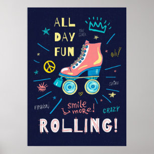 Affiche Skateboard Skateboard Toute la journée Amusement