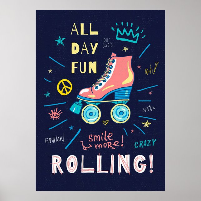Affiche Skateboard Skateboard Toute la journée Amusement (Devant)